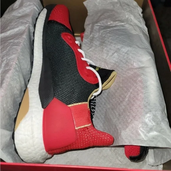Pharrell x adidas Solar Hu Glide Chinese New Year Sneakers Red Black Size 9 - Picture 2 of 6